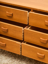 Load image into Gallery viewer, Teak 6 drawer Lowboy Credenza
