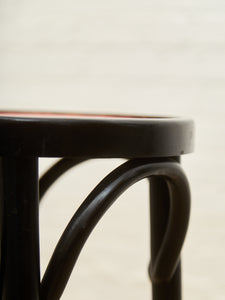 Rare set of 3 Black and Red Orange Thonet Stools