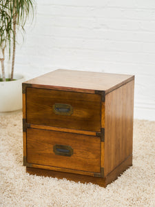Pair of Vintage Formica Campaign Nightstands