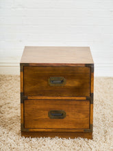 Load image into Gallery viewer, Pair of Vintage Formica Campaign Nightstands
