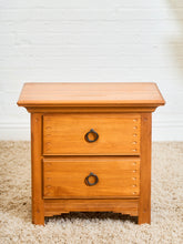 Load image into Gallery viewer, Pair of Western Style Solid Wood Nightstands with Ring Pulls
