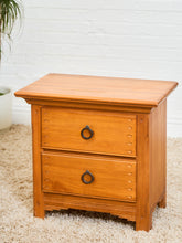 Load image into Gallery viewer, Pair of Western Style Solid Wood Nightstands with Ring Pulls
