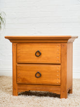 Load image into Gallery viewer, Pair of Western Style Solid Wood Nightstands with Ring Pulls

