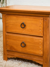 Load image into Gallery viewer, Pair of Western Style Solid Wood Nightstands with Ring Pulls
