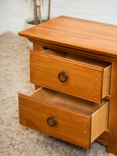 Load image into Gallery viewer, Pair of Western Style Solid Wood Nightstands with Ring Pulls
