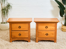 Load image into Gallery viewer, Pair of Western Style Solid Wood Nightstands with Ring Pulls
