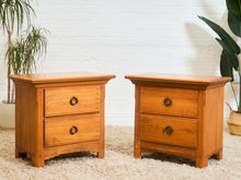 Load image into Gallery viewer, Pair of Western Style Solid Wood Nightstands with Ring Pulls
