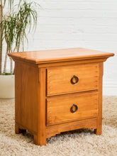 Load image into Gallery viewer, Pair of Western Style Solid Wood Nightstands with Ring Pulls
