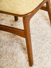 Load image into Gallery viewer, Set of 6 Mid-Century Modern Style Dining Chairs in Green Upholstery
