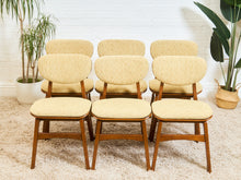 Load image into Gallery viewer, Set of 6 Mid-Century Modern Style Dining Chairs in Green Upholstery
