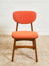 Load image into Gallery viewer, Set of 6 Mid-Century Modern Style Dining Chairs in Burnt Orange Upholstery
