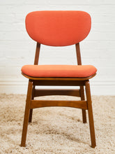 Load image into Gallery viewer, Set of 6 Mid-Century Modern Style Dining Chairs in Burnt Orange Upholstery
