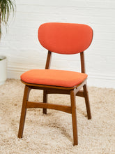 Load image into Gallery viewer, Set of 6 Mid-Century Modern Style Dining Chairs in Burnt Orange Upholstery
