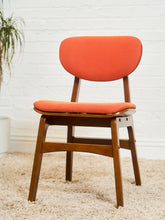 Load image into Gallery viewer, Set of 6 Mid-Century Modern Style Dining Chairs in Burnt Orange Upholstery
