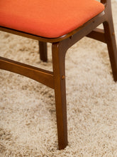 Load image into Gallery viewer, Set of 6 Mid-Century Modern Style Dining Chairs in Burnt Orange Upholstery
