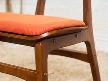 Load image into Gallery viewer, Set of 6 Mid-Century Modern Style Dining Chairs in Burnt Orange Upholstery
