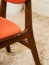 Load image into Gallery viewer, Set of 6 Mid-Century Modern Style Dining Chairs in Burnt Orange Upholstery
