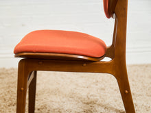 Load image into Gallery viewer, Set of 6 Mid-Century Modern Style Dining Chairs in Burnt Orange Upholstery

