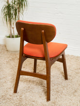 Load image into Gallery viewer, Set of 6 Mid-Century Modern Style Dining Chairs in Burnt Orange Upholstery
