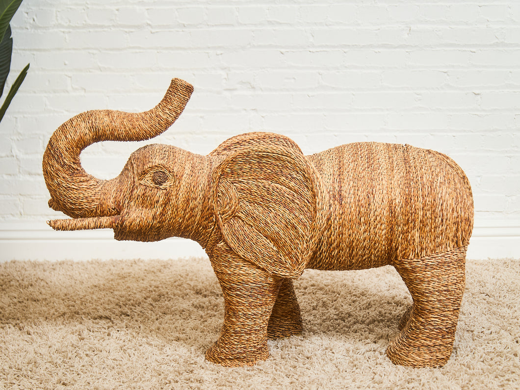 Large Twisted Rattan Elephant Sculpture