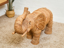 Load image into Gallery viewer, Large Twisted Rattan Elephant Sculpture
