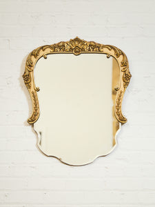 French Antique Half Frameless Ornate Mirror