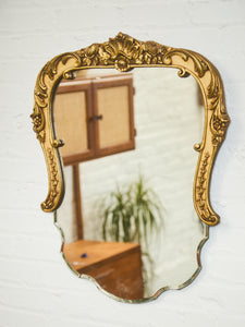 French Antique Half Frameless Ornate Mirror