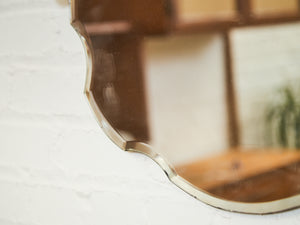 French Antique Half Frameless Ornate Mirror