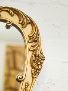 French Antique Half Frameless Ornate Mirror