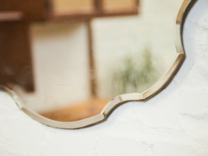 French Antique Half Frameless Ornate Mirror