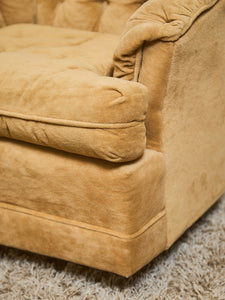 1970’s Brown Tufted Swivel Chair