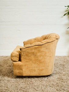 1970’s Brown Tufted Swivel Chair
