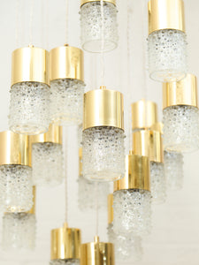Multi-Light Mid-Century Bubble Glass Chandelier