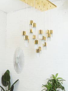 Multi-Light Mid-Century Bubble Glass Chandelier