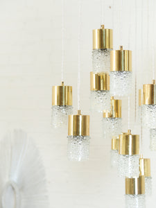 Multi-Light Mid-Century Bubble Glass Chandelier