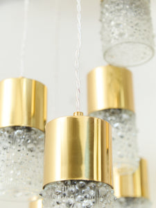 Multi-Light Mid-Century Bubble Glass Chandelier