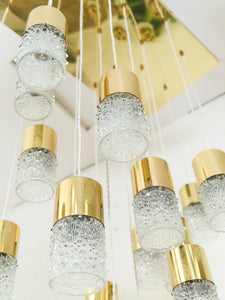 Multi-Light Mid-Century Bubble Glass Chandelier