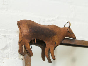 Rustic Western Mirror with Metal Bull Accent