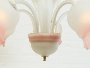 Post Modern Pink Flower Italian Murano Chandelier