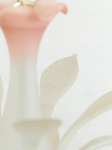 Post Modern Pink Flower Italian Murano Chandelier