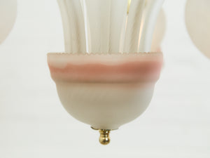 Post Modern Pink Flower Italian Murano Chandelier