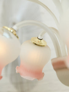 Post Modern Pink Flower Italian Murano Chandelier