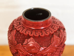 1930s Vintage Cinnabar Vase