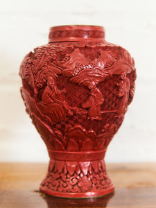 1930s Vintage Cinnabar Vase