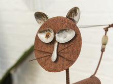 Load image into Gallery viewer, Folk Art Reclaimed Metal Cat Sculpture
