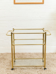 Gold Vintage Post Modern Bar Cart