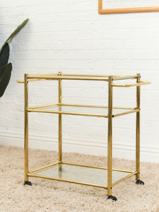 Gold Vintage Post Modern Bar Cart
