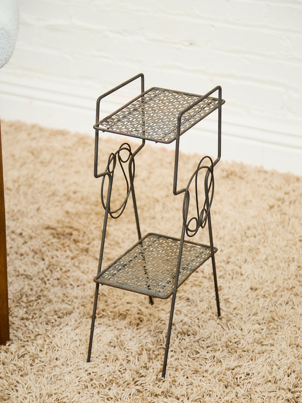 Mid Century 2 Tier Telephone Stand