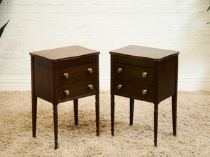 1920’s Federal Cabinet End Tables Nightstands with Clever Bar Storage