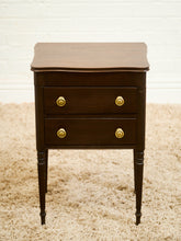 Load image into Gallery viewer, 1920’s Federal Cabinet End Tables Nightstands with Clever Bar Storage
